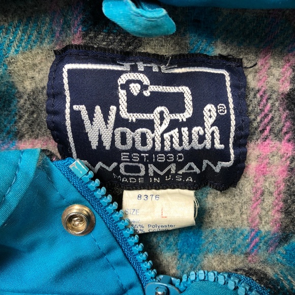 Woolrich Woman Vintage 80s Blue Zip Up Jacket Size Large - Picture 3 of 4